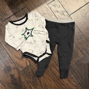 Dallas stars onesie and footie pants set